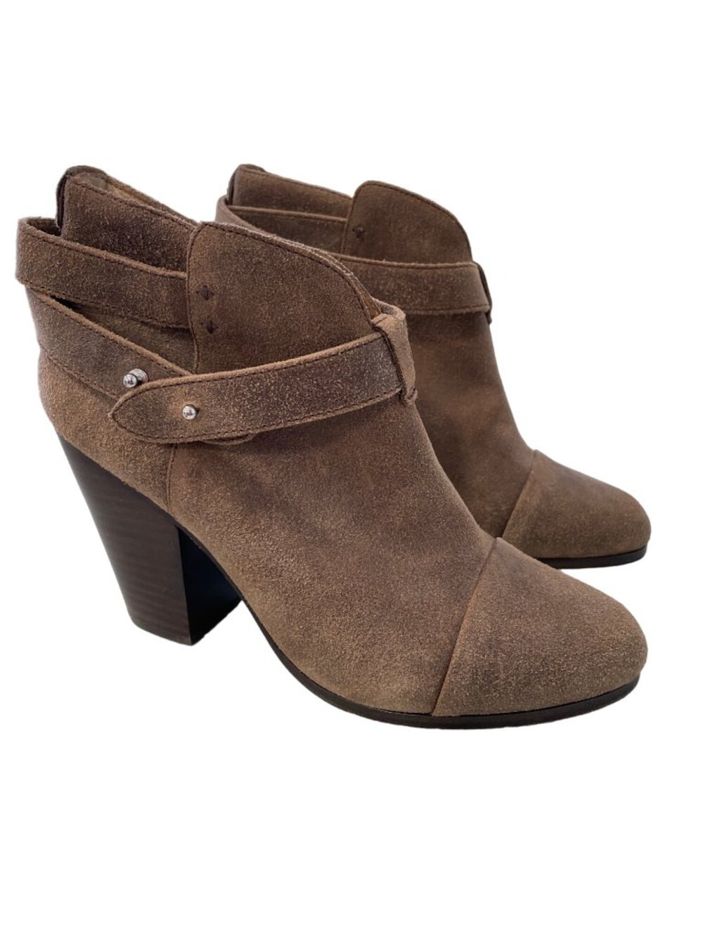 Rag & Bone Harrow Ankle Bootie Size 39 Tan Suede Leather Wrap Strap Boho Hippie